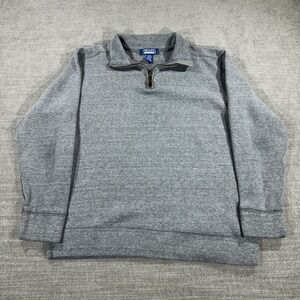 Premier International Quarter Zip‎ Pullover Mens L Gray Good Heathered Mock Neck